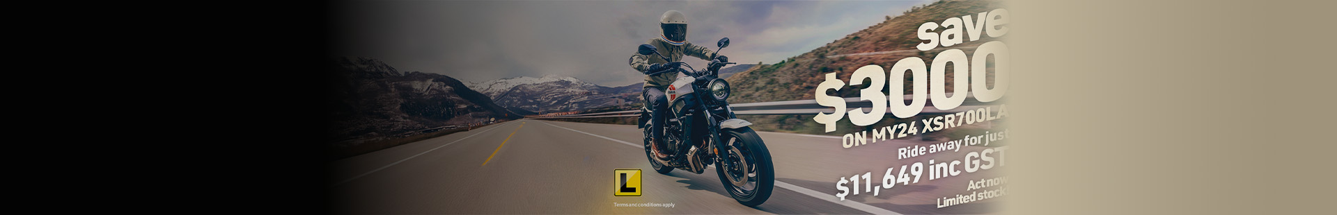 XSR700. Save $3,000. MY24 Only. 